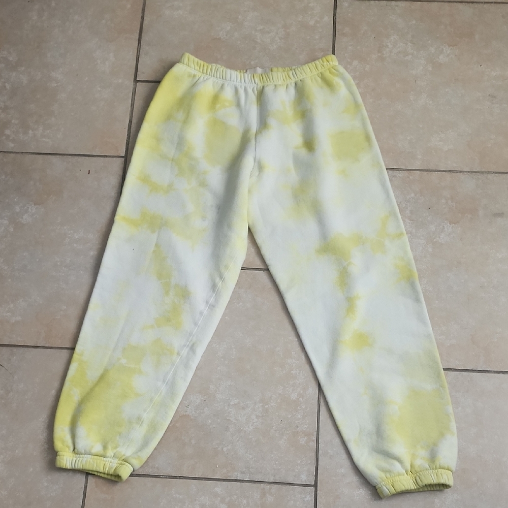 Riley Yellow Tie-Dye Woman Sweatpants Size Small